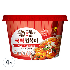 추억의국민학교떡볶이 컵볶이 오리지널, 4개, 140g