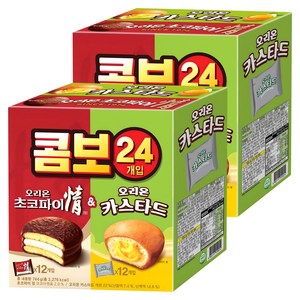 오리온 초코파이 정 39g x 12p + 카스타드 23g x 12p, 744g, 2세트