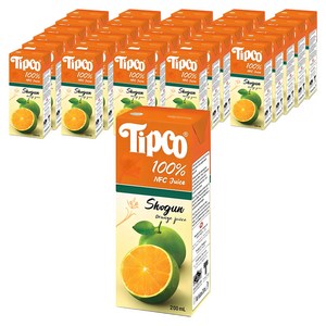 팁코 100% 착즙 오렌지 주스, 200ml, 48개