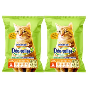 유니참데오토일렛 사막화방지 고양이 모래, 4L, 2개