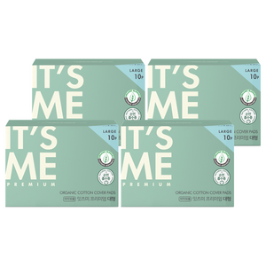 잇츠미 프리미엄 유기농 순면커버 생리대 날개형, 대형, 10개입, 4개