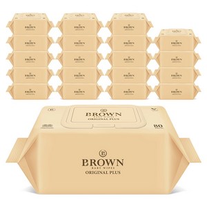 브라운 오리지널 플러스 도톰한 물티슈 엠보싱 저자극 캡형