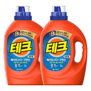 [비건라이프] 테크 베이킹소다 플러스 구연산 일반용 액체세제 본품, 3L, 2개