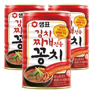 샘표 김치찌개전용 꽁치 통조림, 400g, 3개