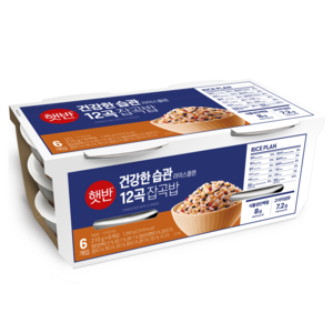 햇반 12곡 잡곡밥, 210g, 6개
