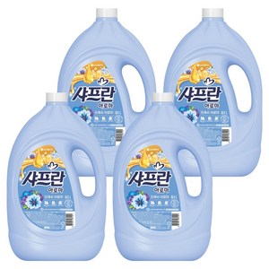 샤프란 섬유유연제 프레쉬 아로마 본품, 3.1L, 4개