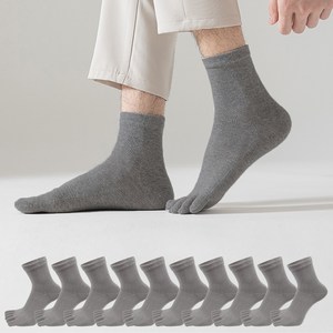 두발로 남성용 럭셔리 중목 발가락 양말 10켤레