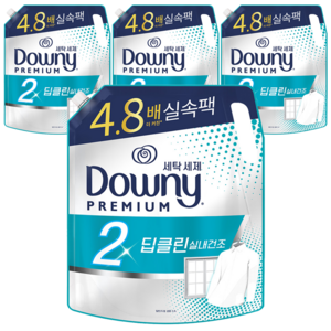 다우니 2배 딥클린 실내건조 자스민향 액상세제 리필, 2.2L, 4개