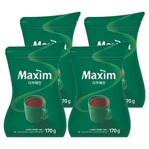 맥심 디카페인 커피 리필, 170g, 1개입, 4개