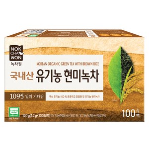 녹차원 국내산 유기농 현미녹차 티백