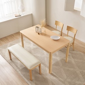 삼익가구 그로바 원목 식탁 + 벤치 + 의자 2P 세트 4인용 방문설치