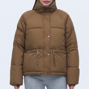 엘쏘 여성용 스탠드 카라 크롭 패딩 점퍼