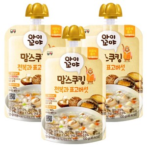 아이꼬야 맘스쿠킹 이유식, 혼합맛(전복/표고버섯), 100g, 3개
