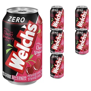 웰치스 제로 체리스트로베리맛, 355ml, 6개