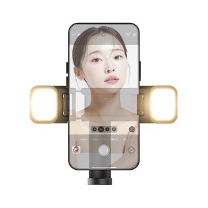 셀루미 6가지 섬세한 밝기 조절 더블 X2 미니 LED 조명 + 탈부착 스탠딩 휴대폰 홀더 세트