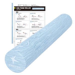 트라택 EVA 폼롤러 원형 + 운동법 매뉴얼 + 포스터, 클라우드블루, 91cm, 1개