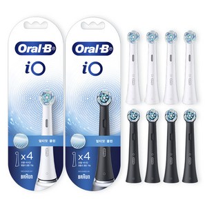 오랄비 iO 얼티밋 클린 전동칫솔 리필모 블랙 4p + 화이트 4p