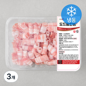 도드람 한돈 대패 삼겹살 구이용 (냉동), 600g, 3개