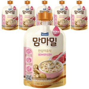 매일유업 맘마밀 안심이유식, 표고버섯과소고기, 100g, 6개