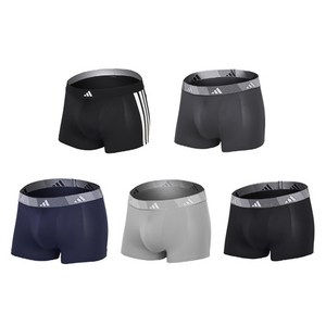아디다스 남성용 블랙라인 부분메쉬 통기성 드로즈 팬티 5종 세트