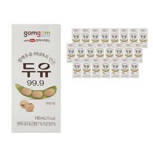곰곰 두유원액 99.9%로 만든 두유 99.9, 190ml, 24개