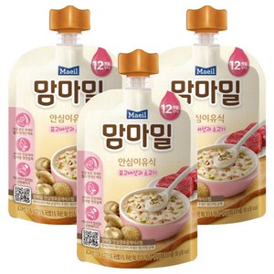 맘마밀 안심이유식, 표고버섯과 소고기, 100g, 3개