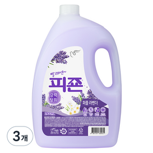 피죤 강력탈취 섬유유연제 퍼플라벤더 본품, 2.9L, 3개