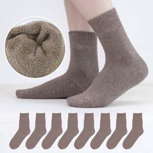 이지레그 여성용 도톰한 테리 기모 중목 양말 8켤레
