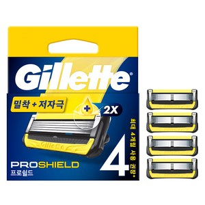 질레트 프로쉴드 옐로우 면도기날, 4개입, 1개