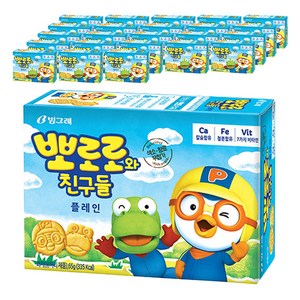 빙그레 뽀로로와 친구들 플레인 과자, 65g, 24개