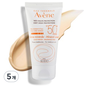 아벤느 선 미네랄 선크림 SPF50+ PA+++, 50ml, 5개