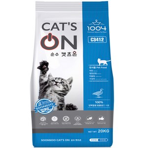 캣츠온 전연령 순수 고양이사료, 오리, 20kg, 1개