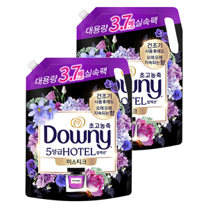 다우니 초고농축 호텔 컬렉션 섬유유연제 미스티크 리필, 2.6L, 2개