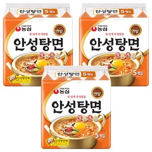 농심 안성탕면 125g, 15개, (5개입 X 3팩)