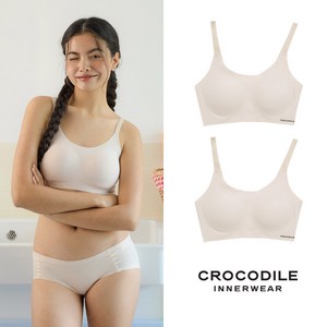 크로커다일 쉘론 스트랩 브라 2종세트