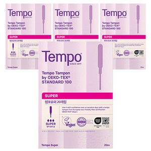 템포 오리지널 탐폰, 슈퍼, 20개입, 4개