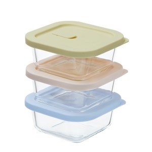코멧 홈 하루세끼 내열유리 전자레인지 사각 햇밥용기 310ml