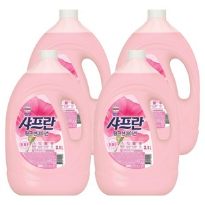 샤프란 섬유유연제 핑크 센세이션 플러스 본품, 3.1L, 4개