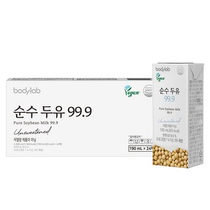 바디랩 순수 두유 99.9, 190ml, 24개