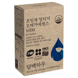 담백하루 정품 초임계 알티지 오메가에센스 1000, 30정, 1개