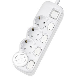 에코파워탭 국내 제조 LED 개별 과부하 차단 멀티탭 4구 CSG-40415 + 안전커버