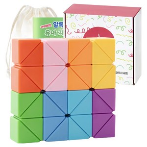 아띠래빗 유아용 알록달록 빅사이즈 자석 블럭 32p + 파우치 세트