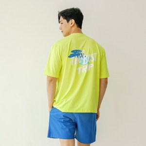 튜브트리 남성용 반팔 래쉬가드 + 비치팬츠 세트 AE6218