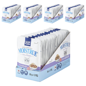 동원뉴트리플랜 고양이 모이스트루 습식 간식, 혼합맛(참치/멸치), 80g, 60개