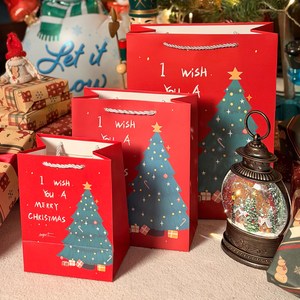 리드홈 크리스마스 선물 쇼핑백 12p, 트리 레드, 소, 12개