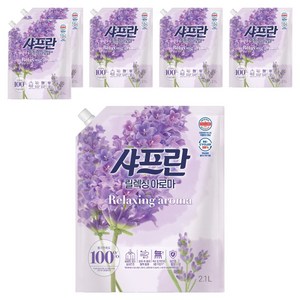 샤프란 섬유유연제 릴렉싱 아로마 리필, 2.1L, 6개