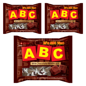 롯데웰푸드 에이비씨 초콜릿, 187g, 3개