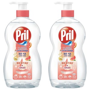 프릴 맑은 식초 주방세제 산뜻한 자몽향, 700ml, 2개