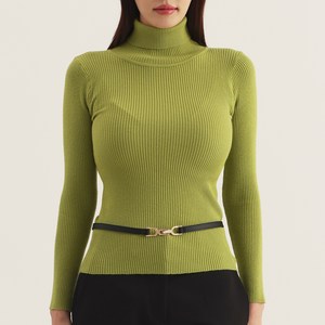 엘쏘 여성용 베이직 목폴라 티셔츠