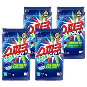 스파크 스마트 클린 분말세제 리필, 9.5kg, 4개